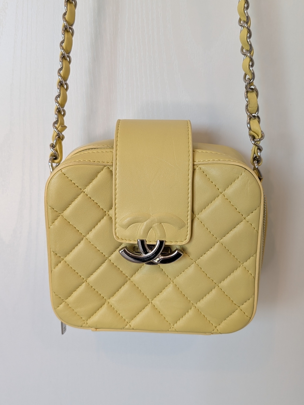 CHANEL Yellow CC Box Camara Bag In